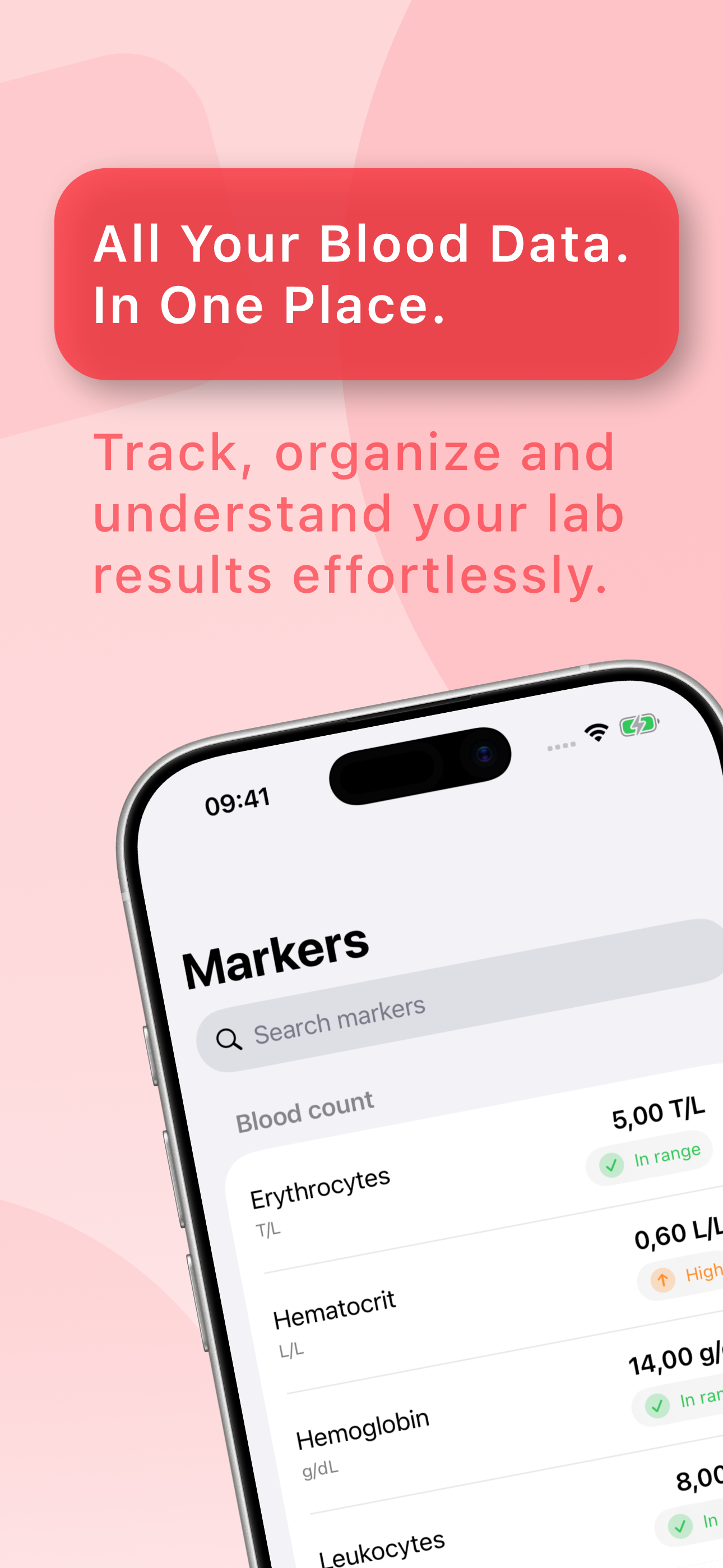 Verlaufsliste in Vivera Blood mit gespeicherten Blutdruckwerten