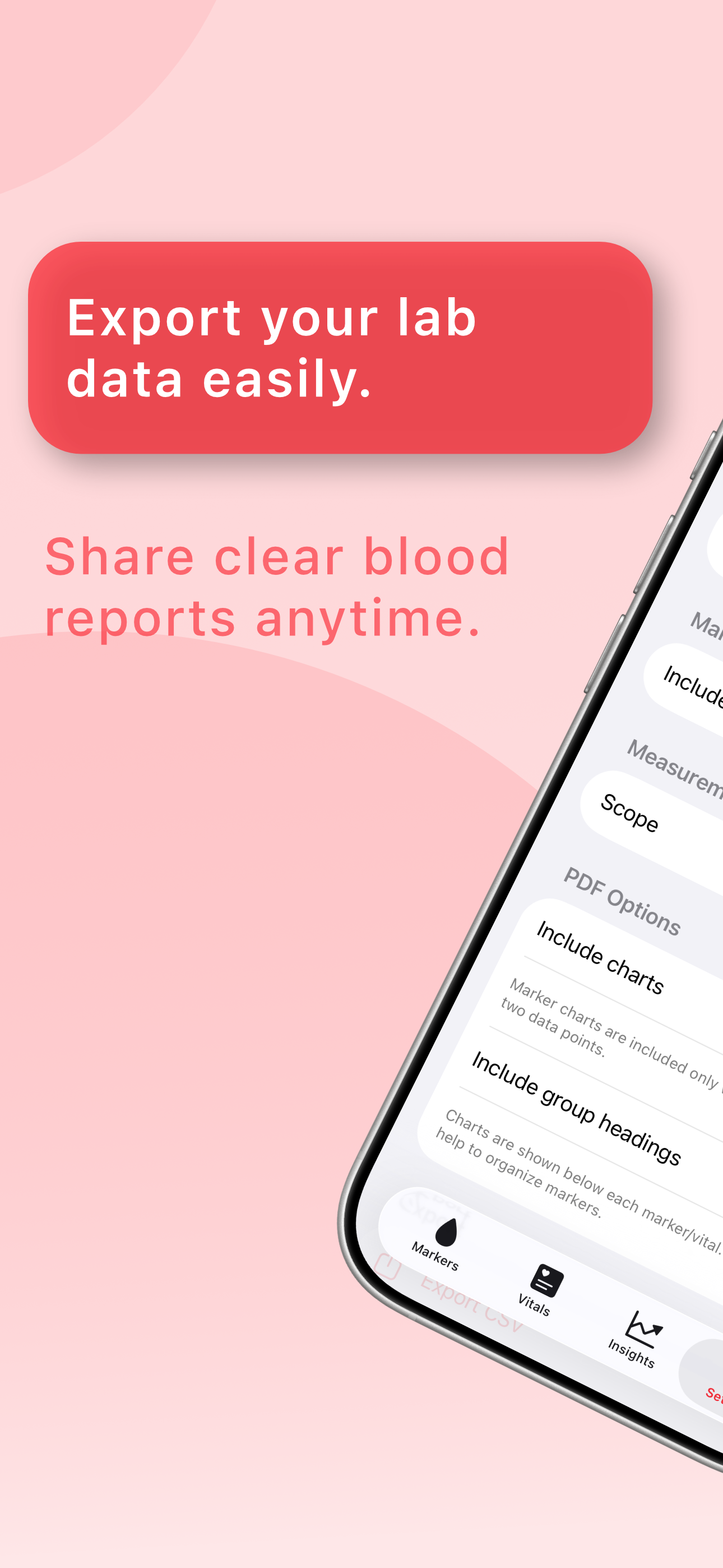Weitere Auswertungen in Vivera Blood fuer Werte und Verlauf